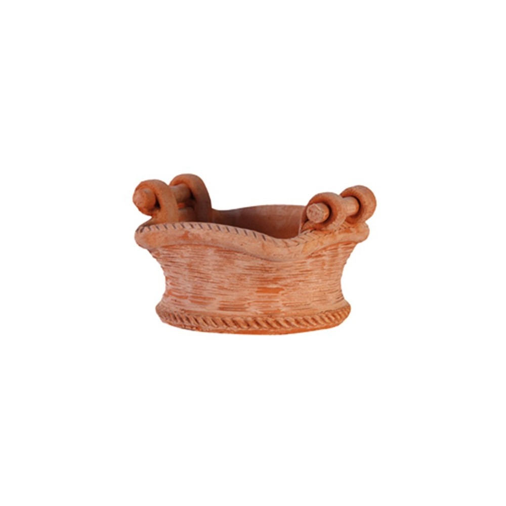 Terracotta Turned-Handle Basket